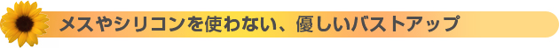メスやシリコンを使わない、優しいバストアップ